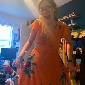 Charlotte Russe Orange Wrap Dress